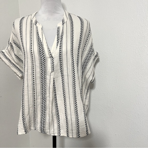 Madewell Women’s Large 2 Piece Lightspun Pull-On Balloon Pant Set Striped Pocket - Picture 3 of 13